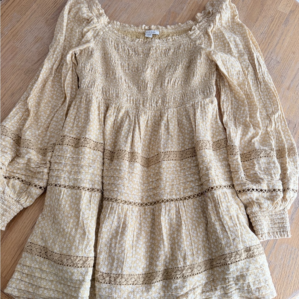 American Eagle Outfitters Yellow Mini Dress